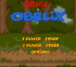 Asterix title screen for Super Nintendo